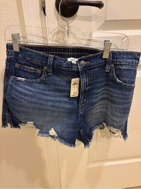 aerie Daydreamer Distressed Dark Blue Denim Jean Shorts -NWT - Medium